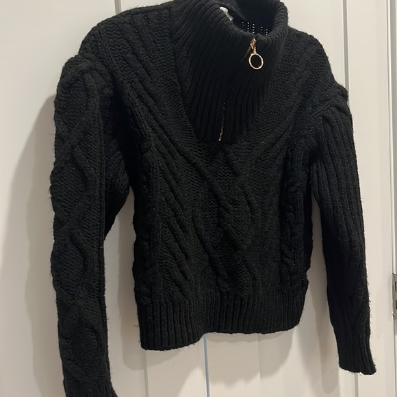 Mango black sweater with zipper, size S - Picture 2 of 3